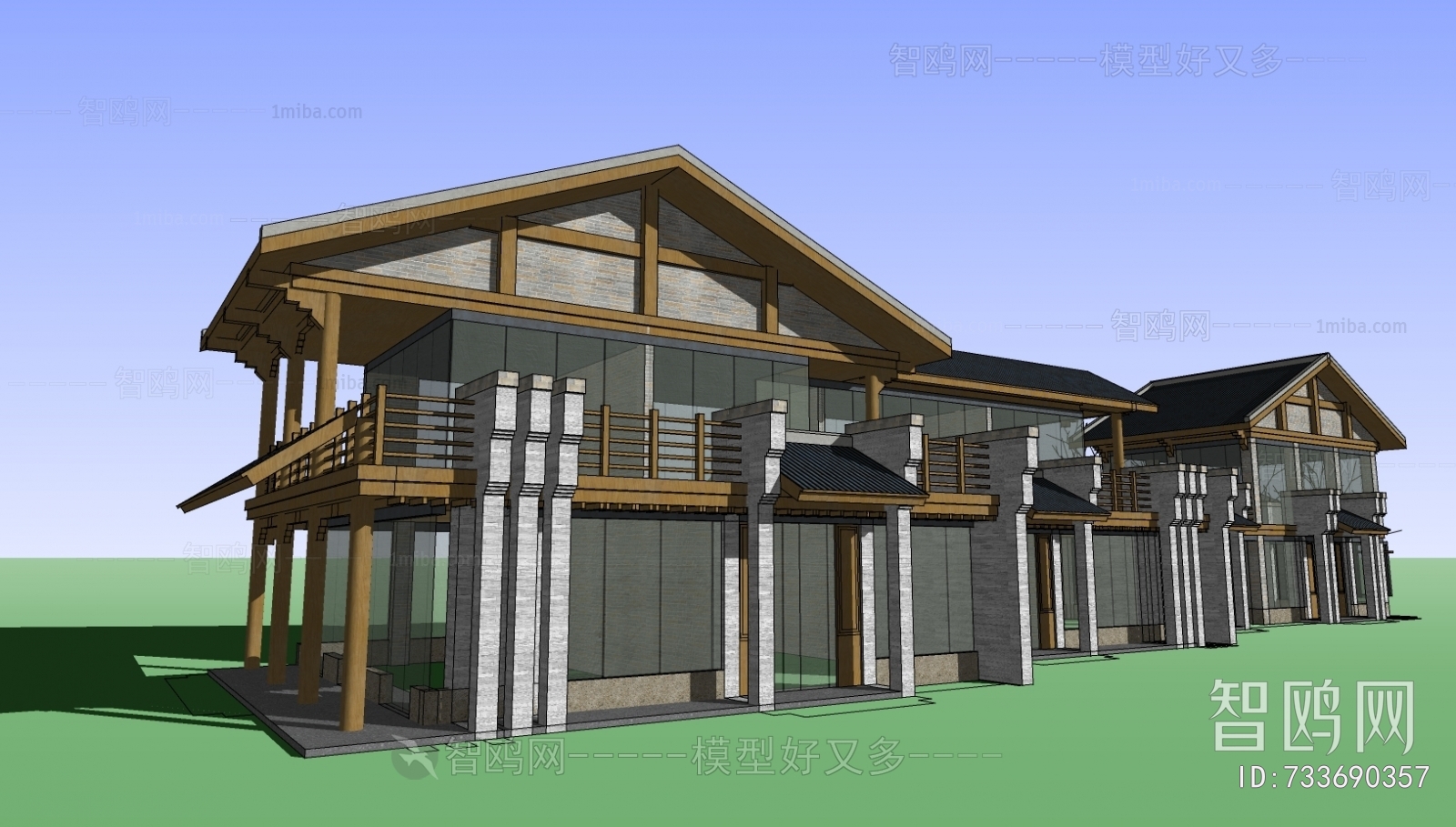 New Chinese Style Appearance Of Commercial Building