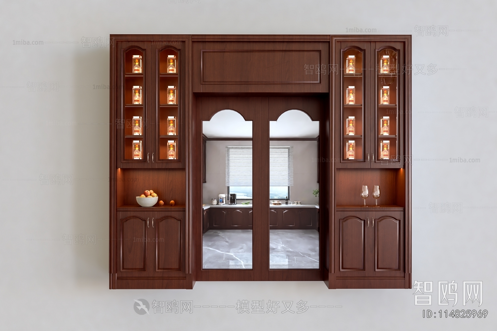 New Classical Style Wine Cabinet