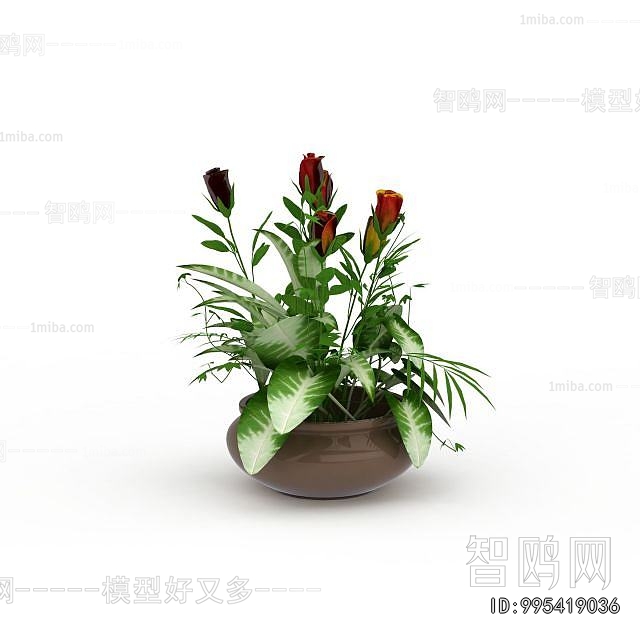 Modern Potted Green Plant