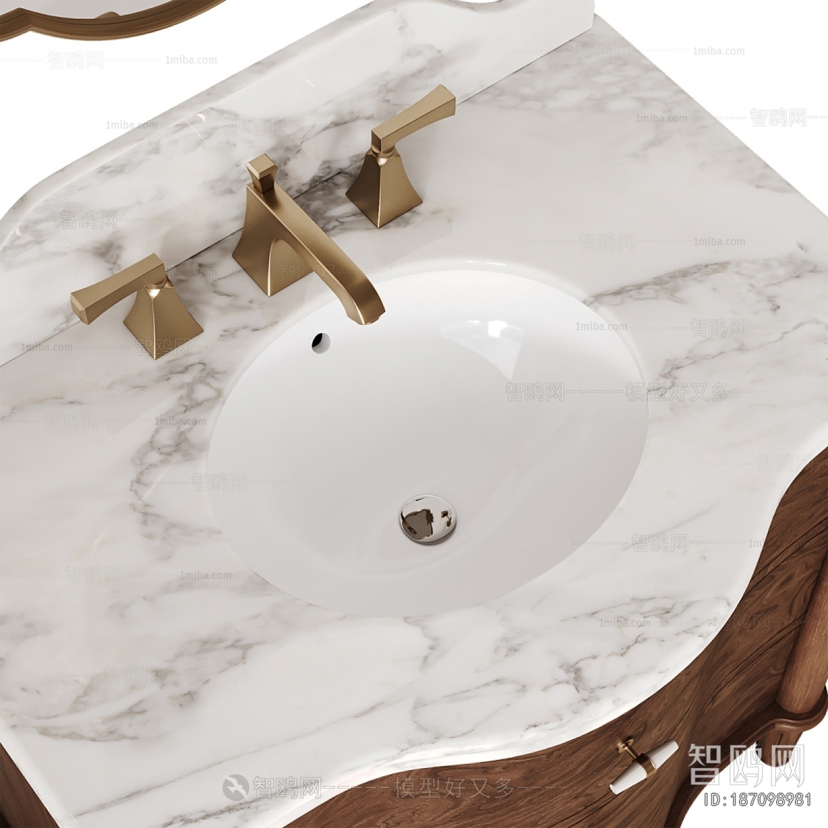 Simple European Style Bathroom Cabinet