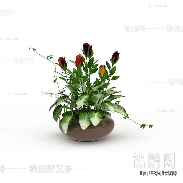 Modern Potted Green Plant