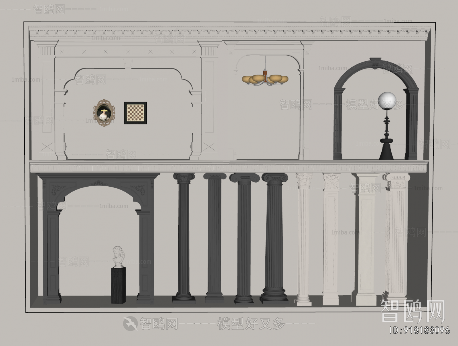 French Style Roman Pillar