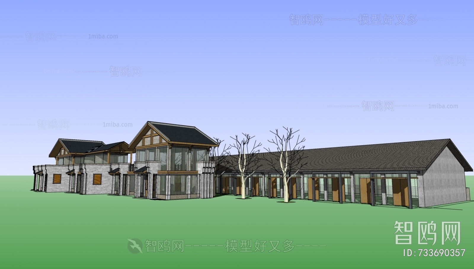 New Chinese Style Appearance Of Commercial Building