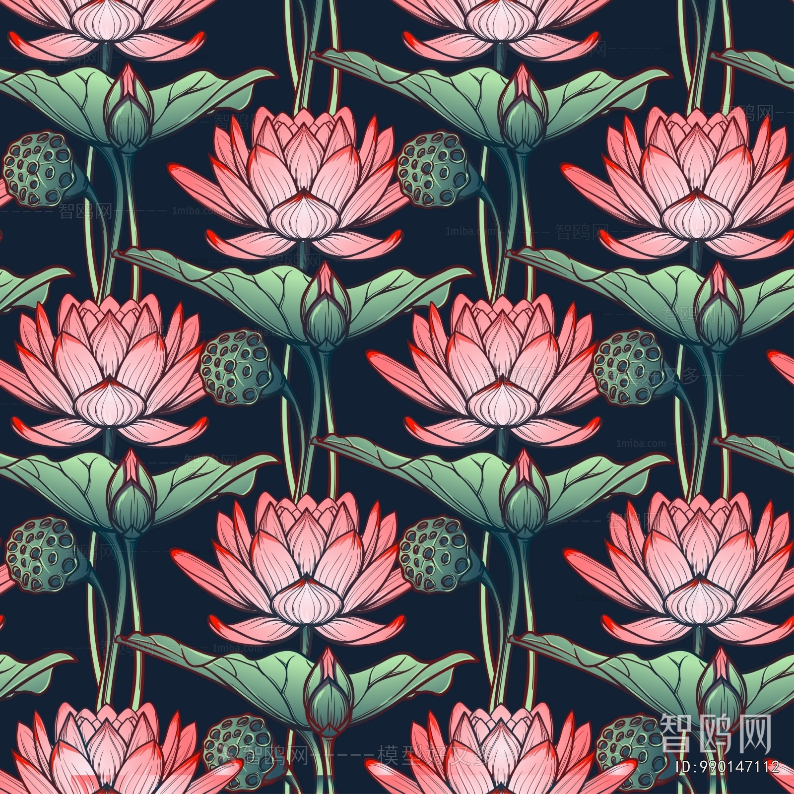 Animal And Plant Pattern Wallpaper