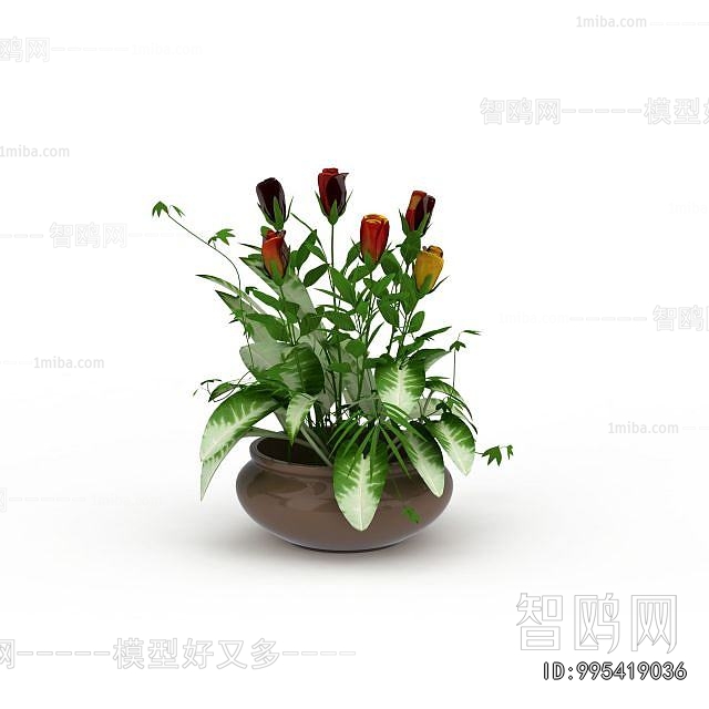 Modern Potted Green Plant