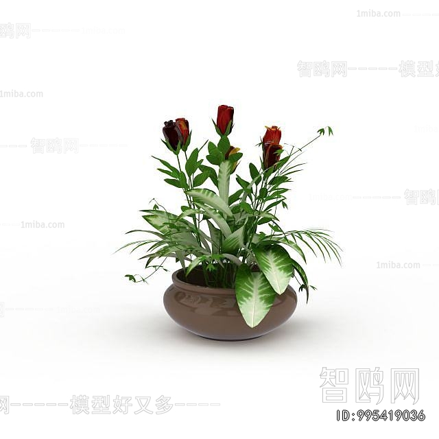 Modern Potted Green Plant