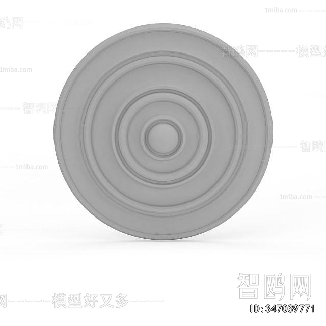 European Style Plaster Carved Top Plate