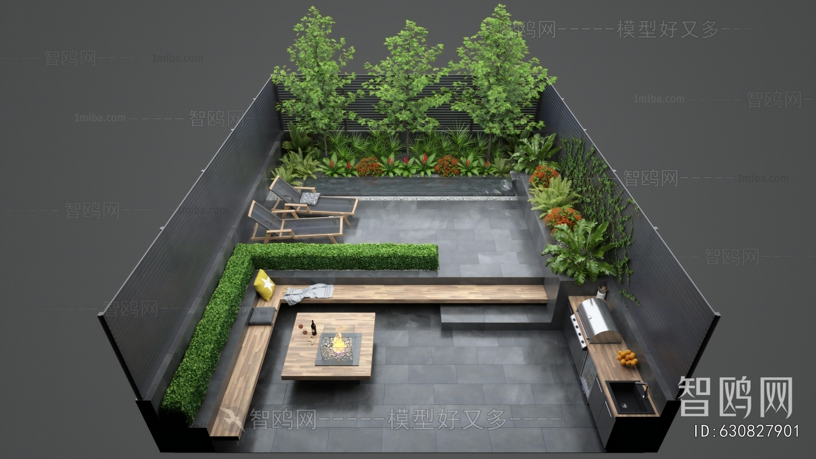 Modern Courtyard/landscape