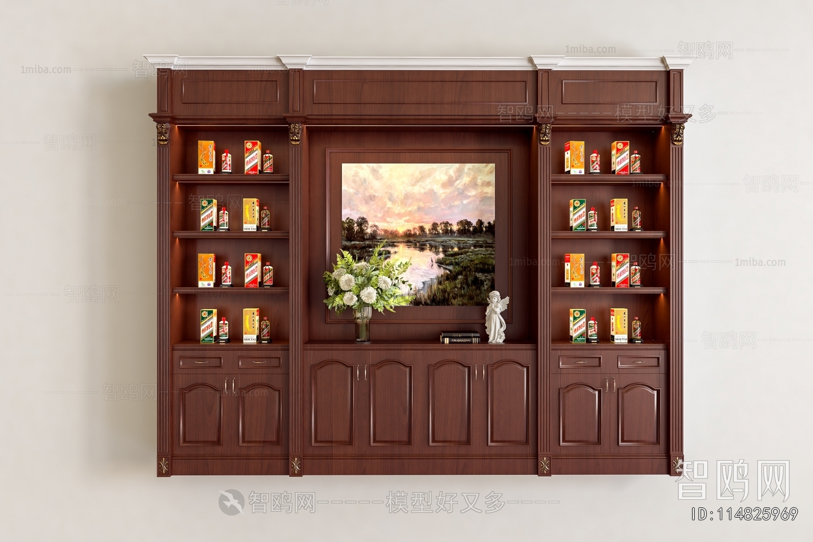 New Classical Style Wine Cabinet