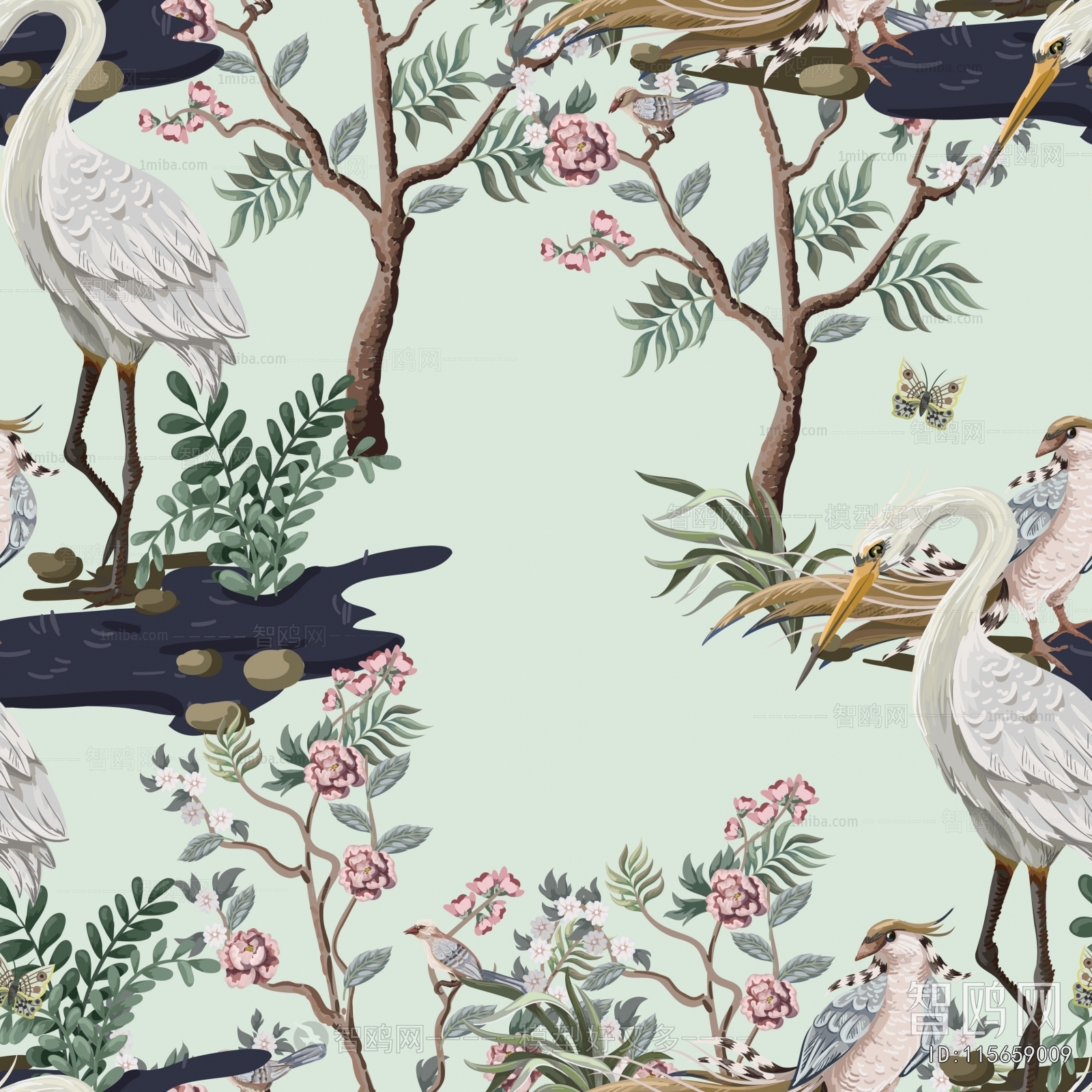 Animal And Plant Pattern Wallpaper