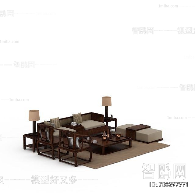 New Chinese Style Sofa Combination