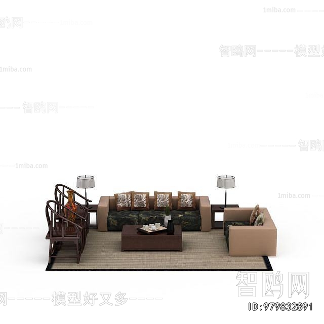 New Chinese Style Sofa Combination