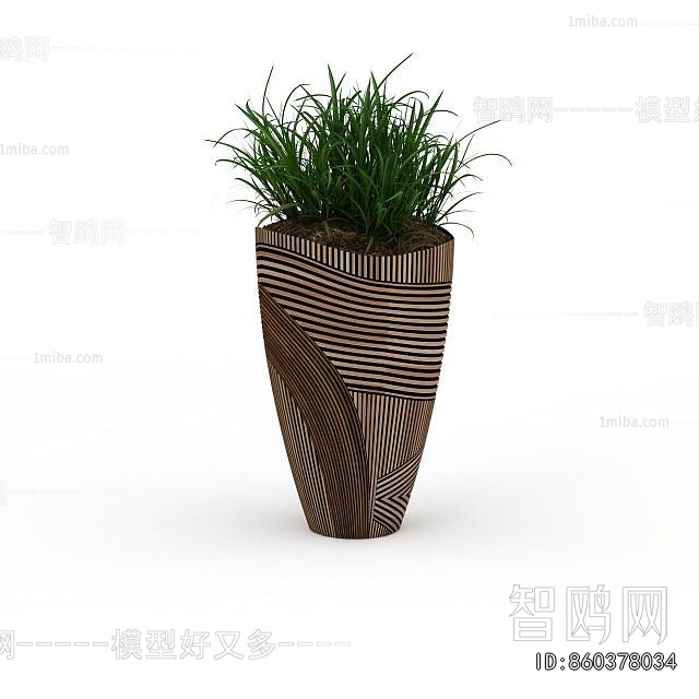 Modern Potted Green Plant