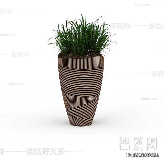 Modern Potted Green Plant