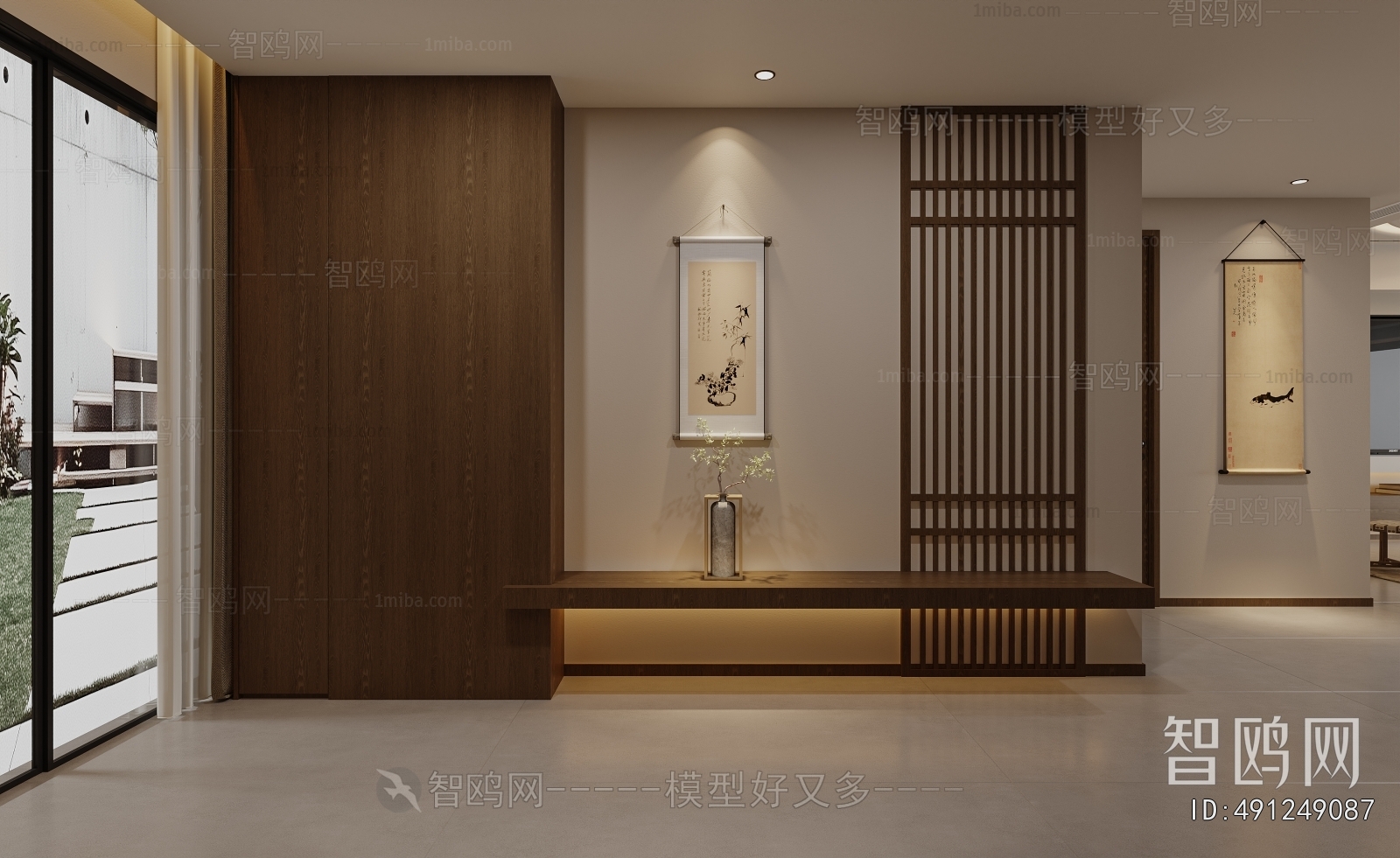 New Chinese Style Shoe Cabinet