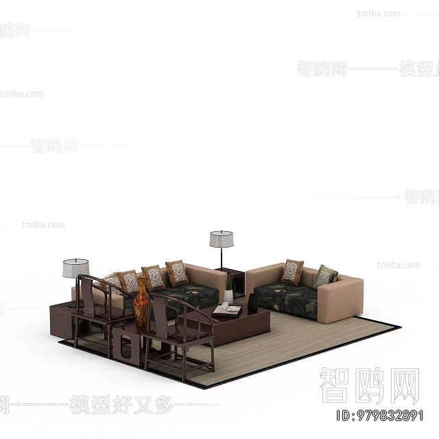 New Chinese Style Sofa Combination