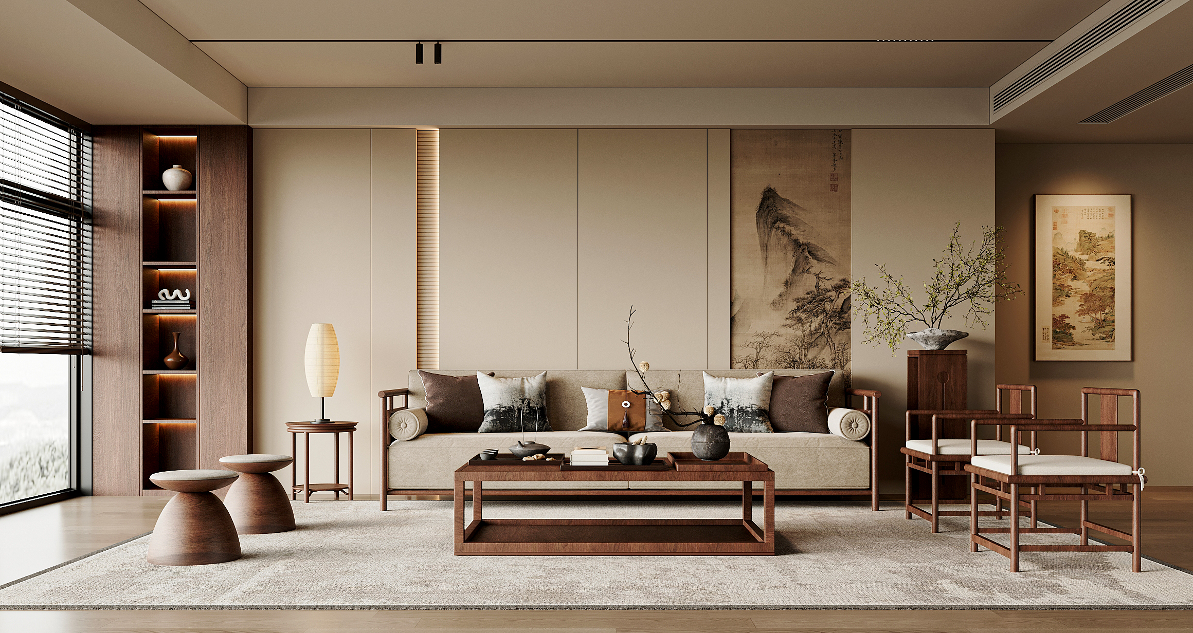 New Chinese Style A Living Room