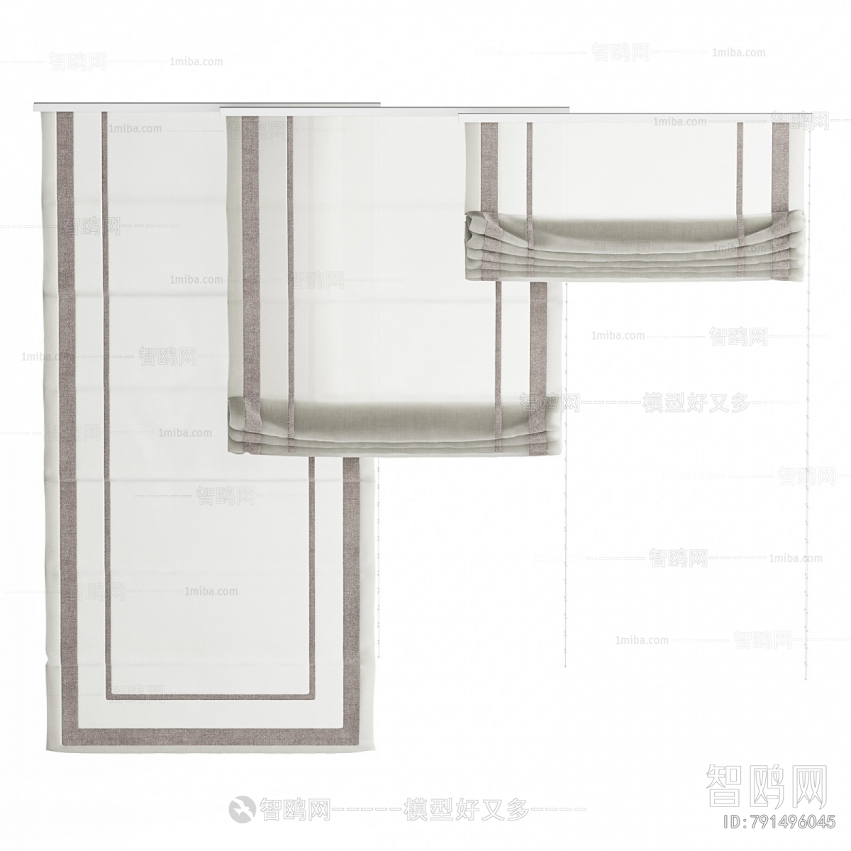 New Chinese Style Roman Curtain