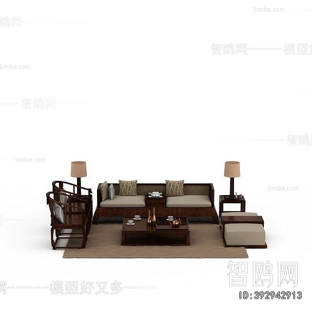 New Chinese Style Sofa Combination