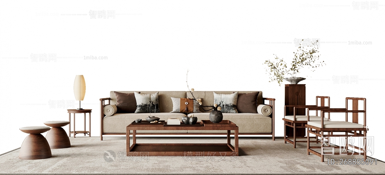 New Chinese Style Sofa Combination