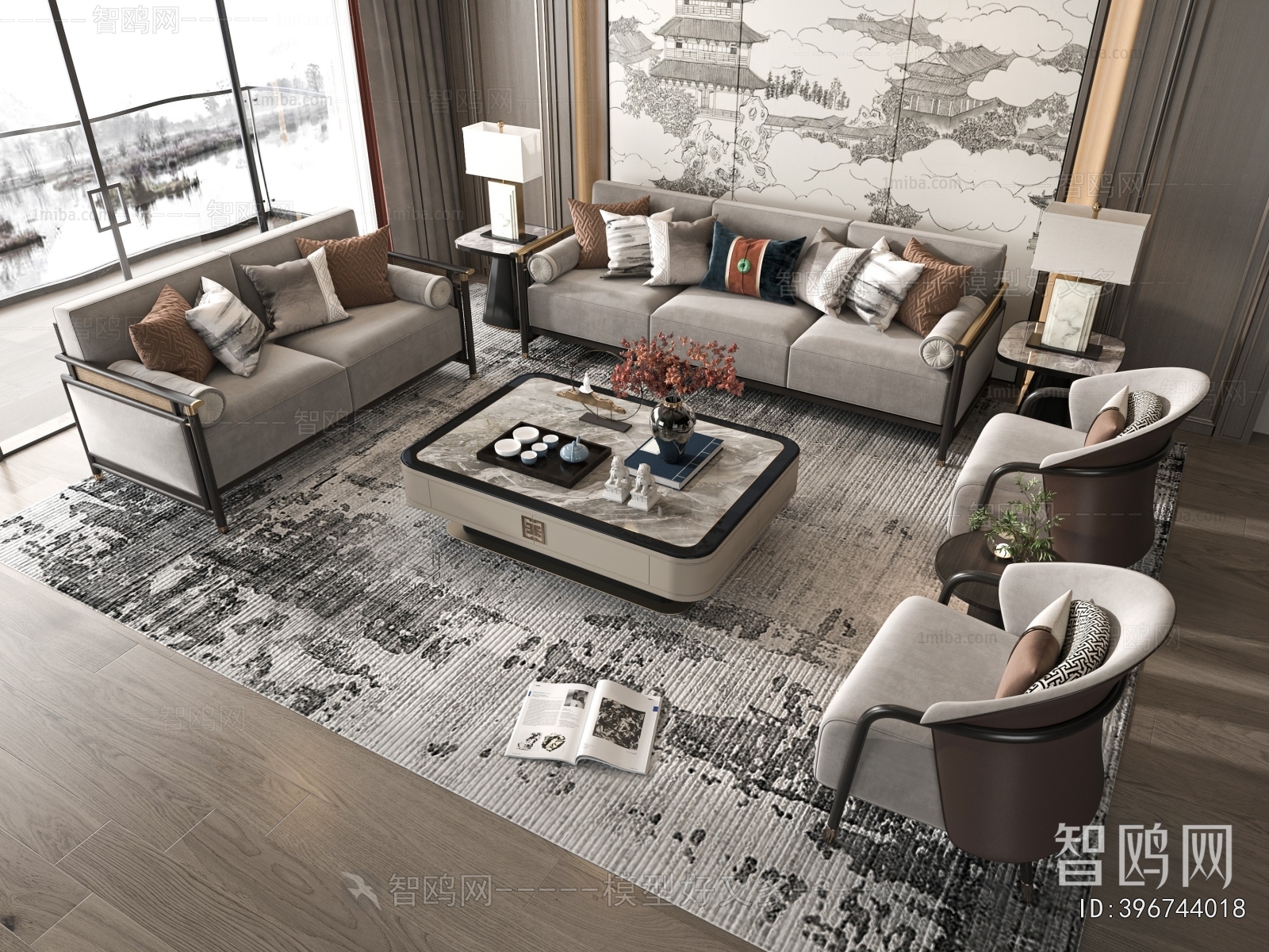 New Chinese Style Sofa Combination
