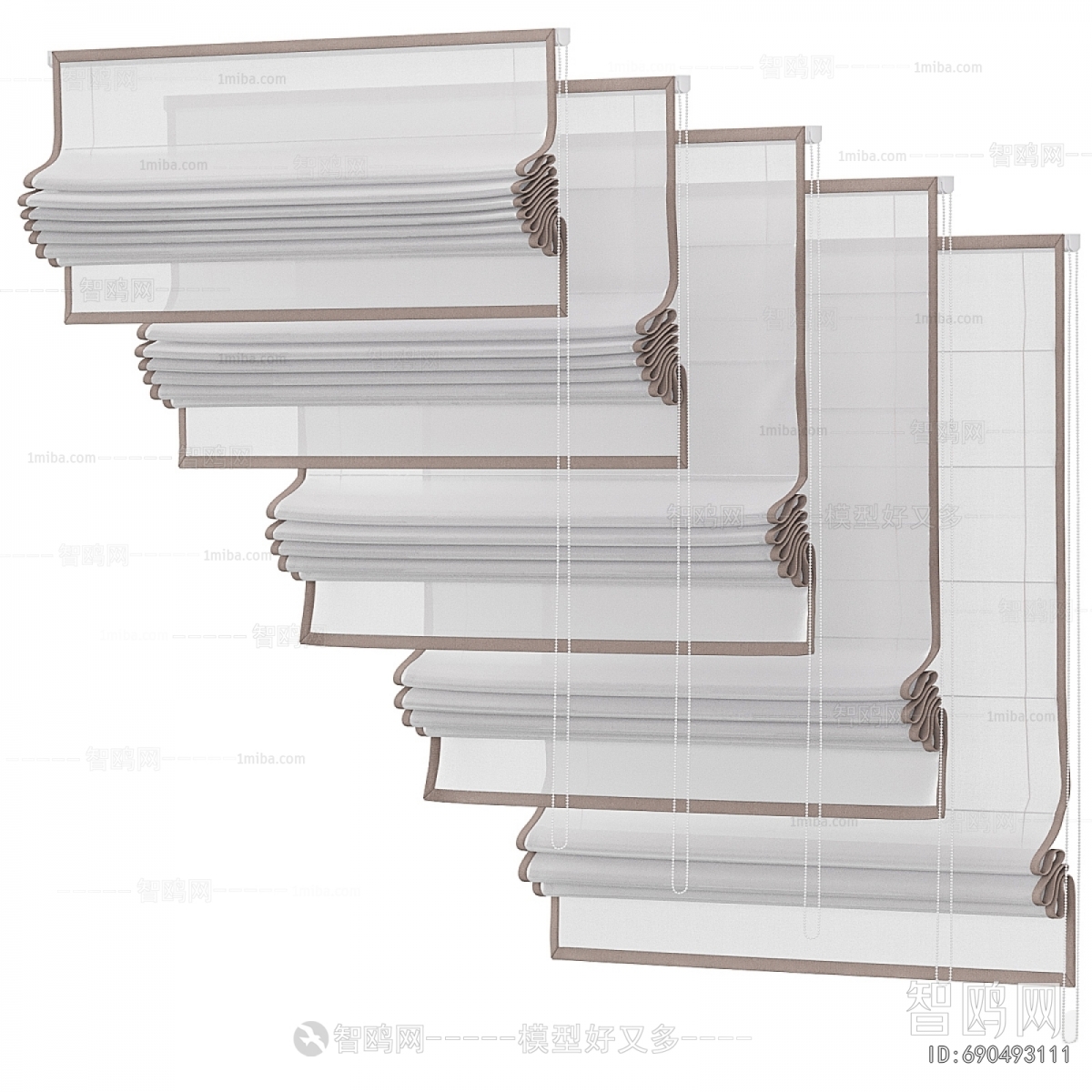 New Chinese Style Roman Curtain