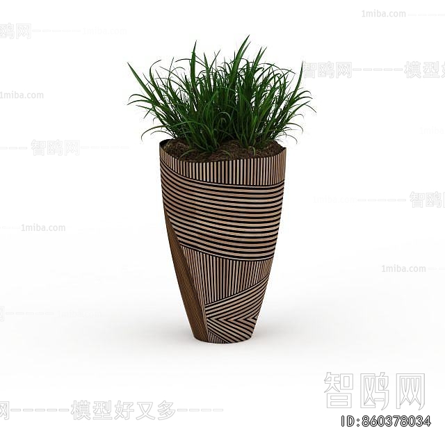 Modern Potted Green Plant