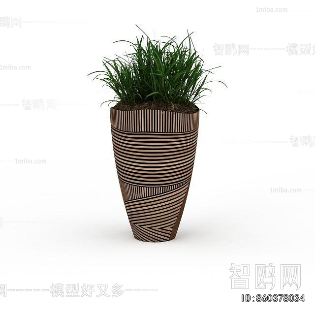 Modern Potted Green Plant