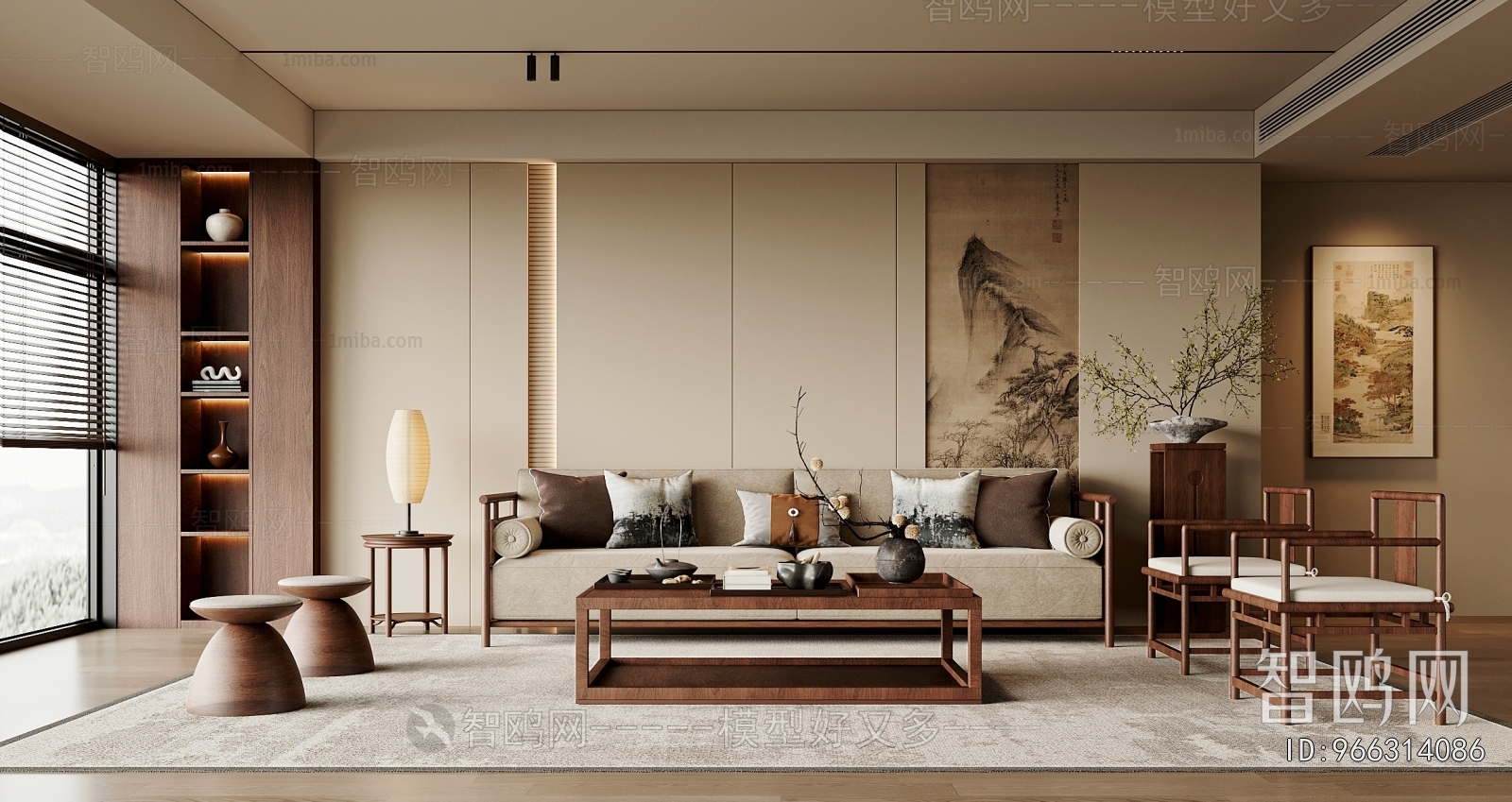 New Chinese Style A Living Room