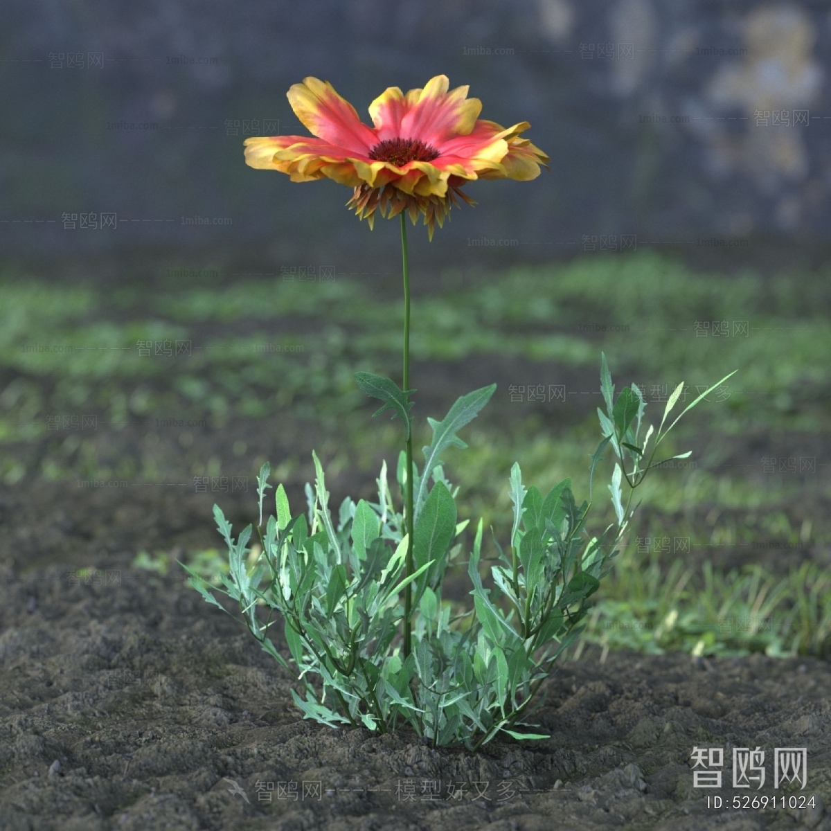 Modern Flowers And Grass