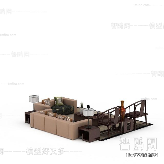 New Chinese Style Sofa Combination