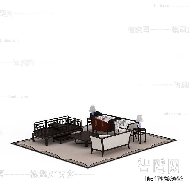 New Chinese Style Sofa Combination