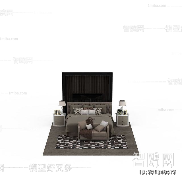 Simple European Style Double Bed