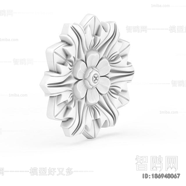 European Style Plaster Carved Top Plate