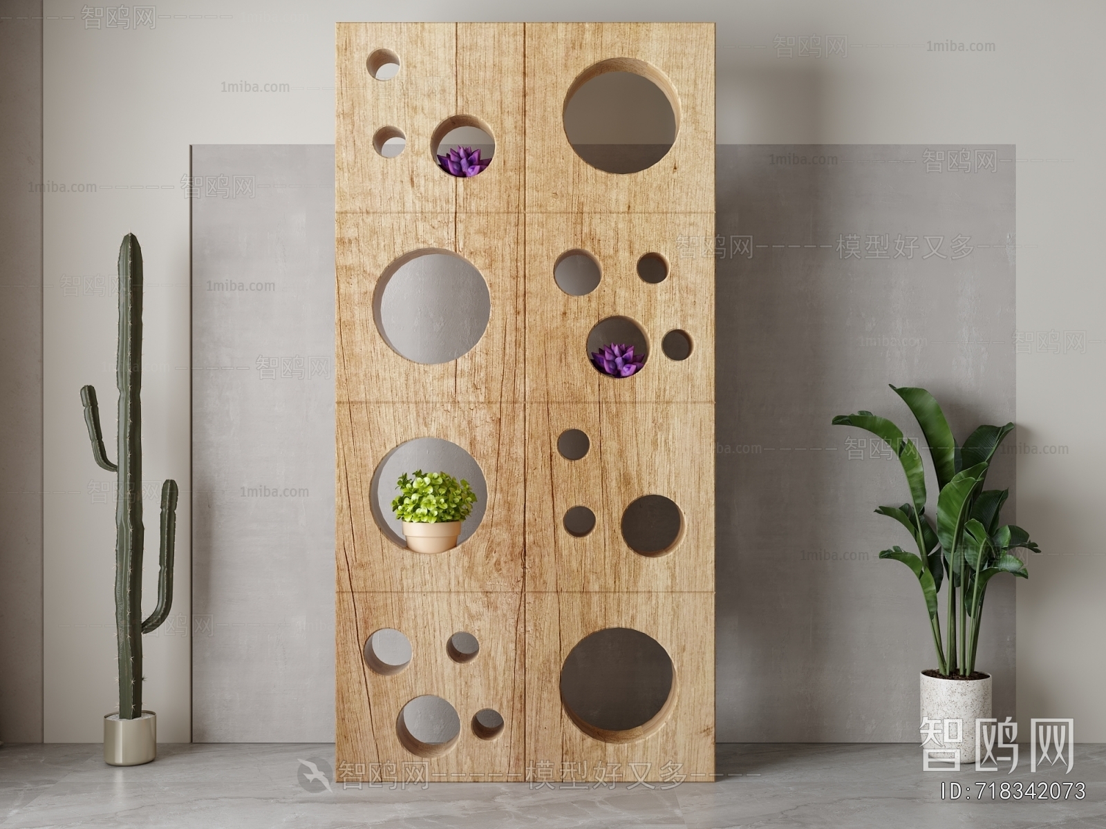 Nordic Style Wooden Screen Partition