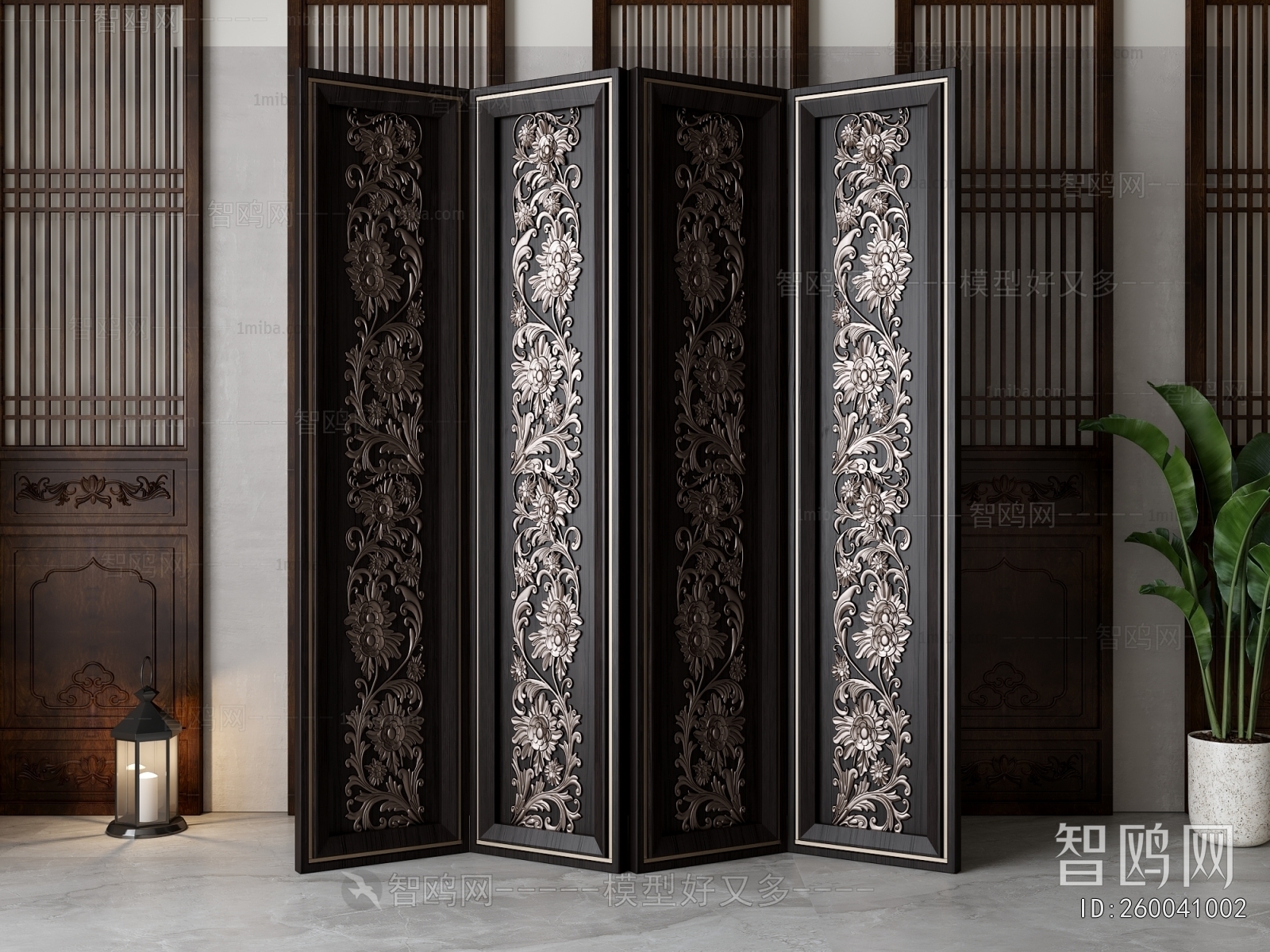 New Chinese Style Wooden Screen Partition