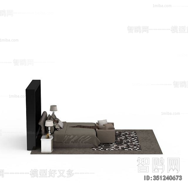 Simple European Style Double Bed