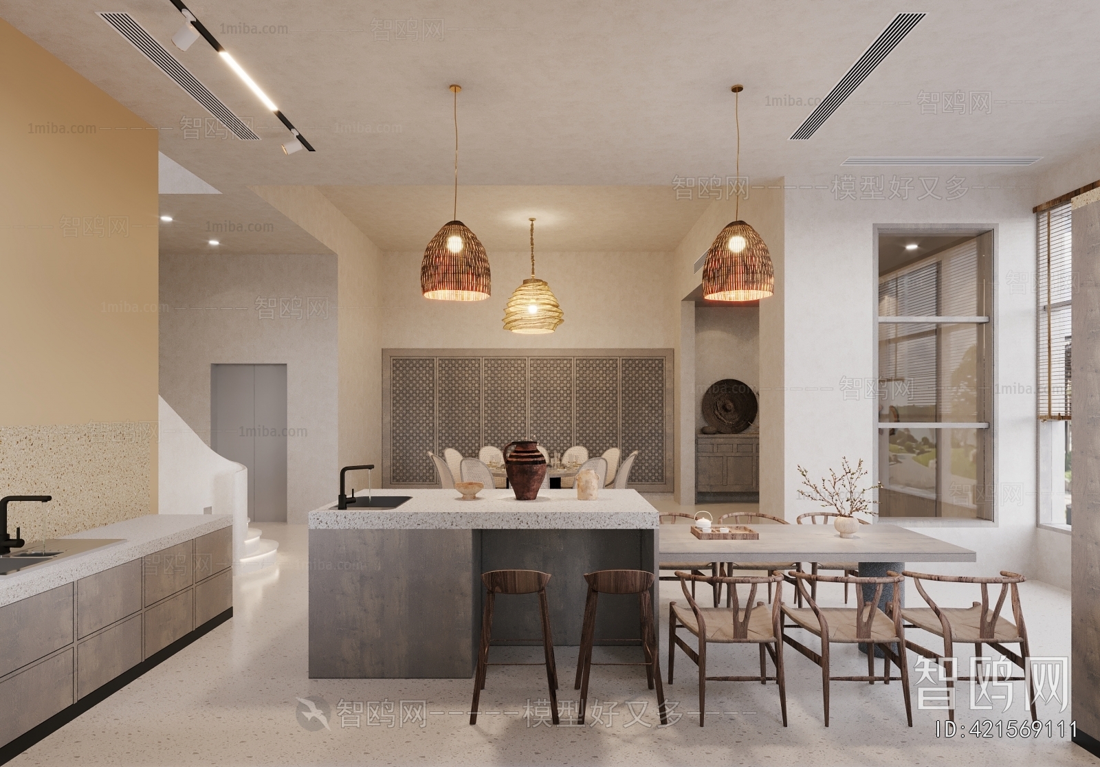 Wabi-sabi Style Dining Room