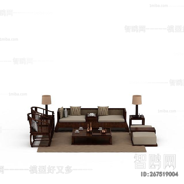 New Chinese Style Sofa Combination