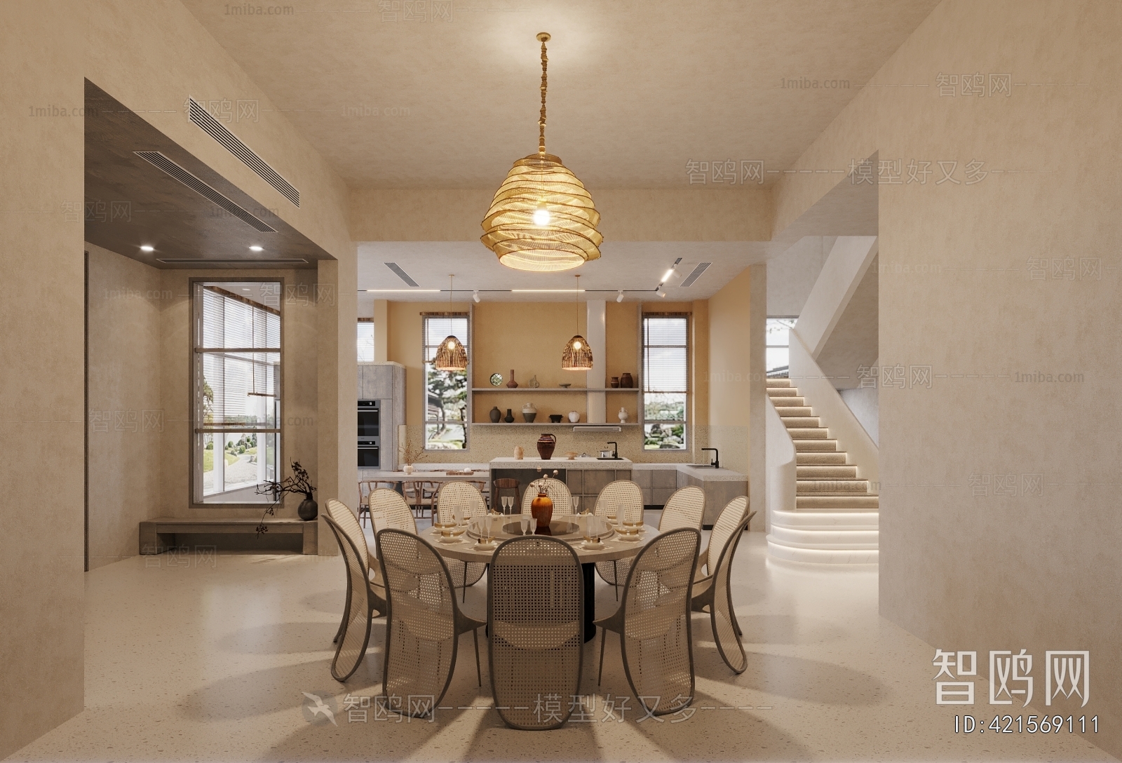 Wabi-sabi Style Dining Room