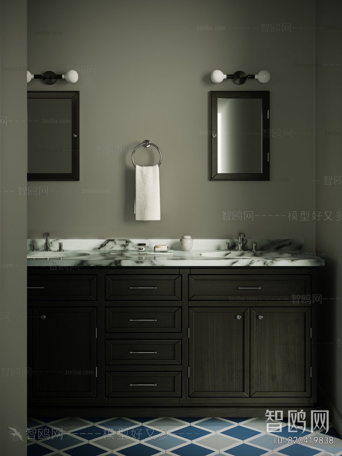 Simple European Style Bathroom Cabinet