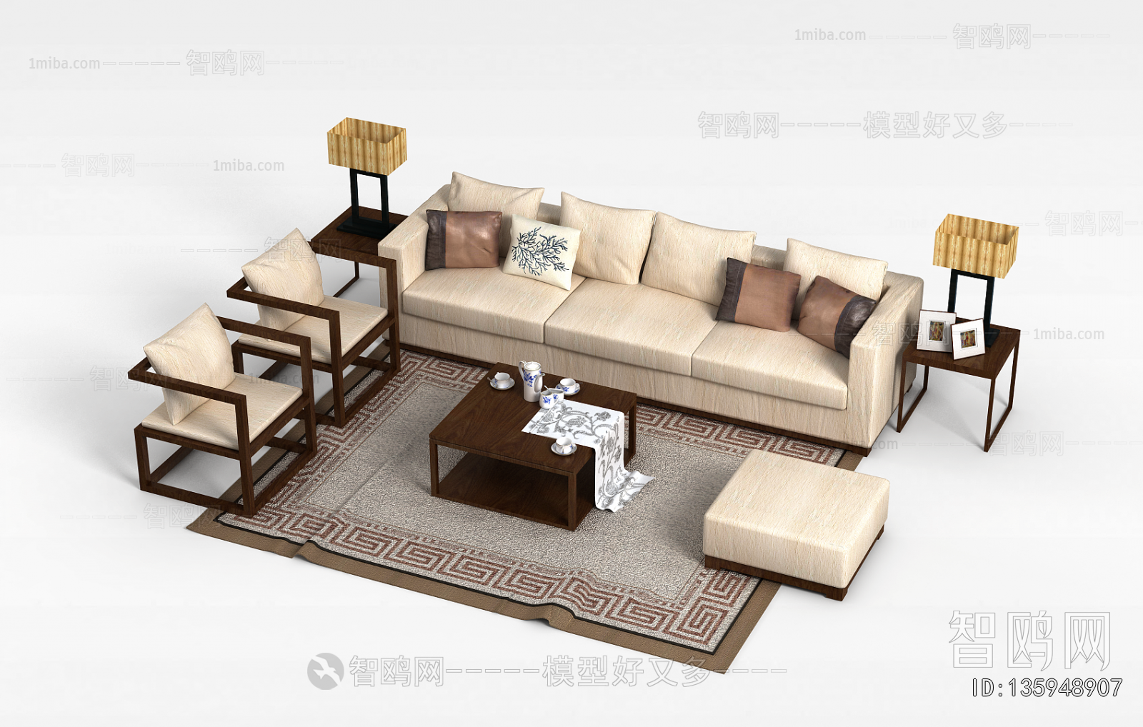 New Chinese Style Sofa Combination