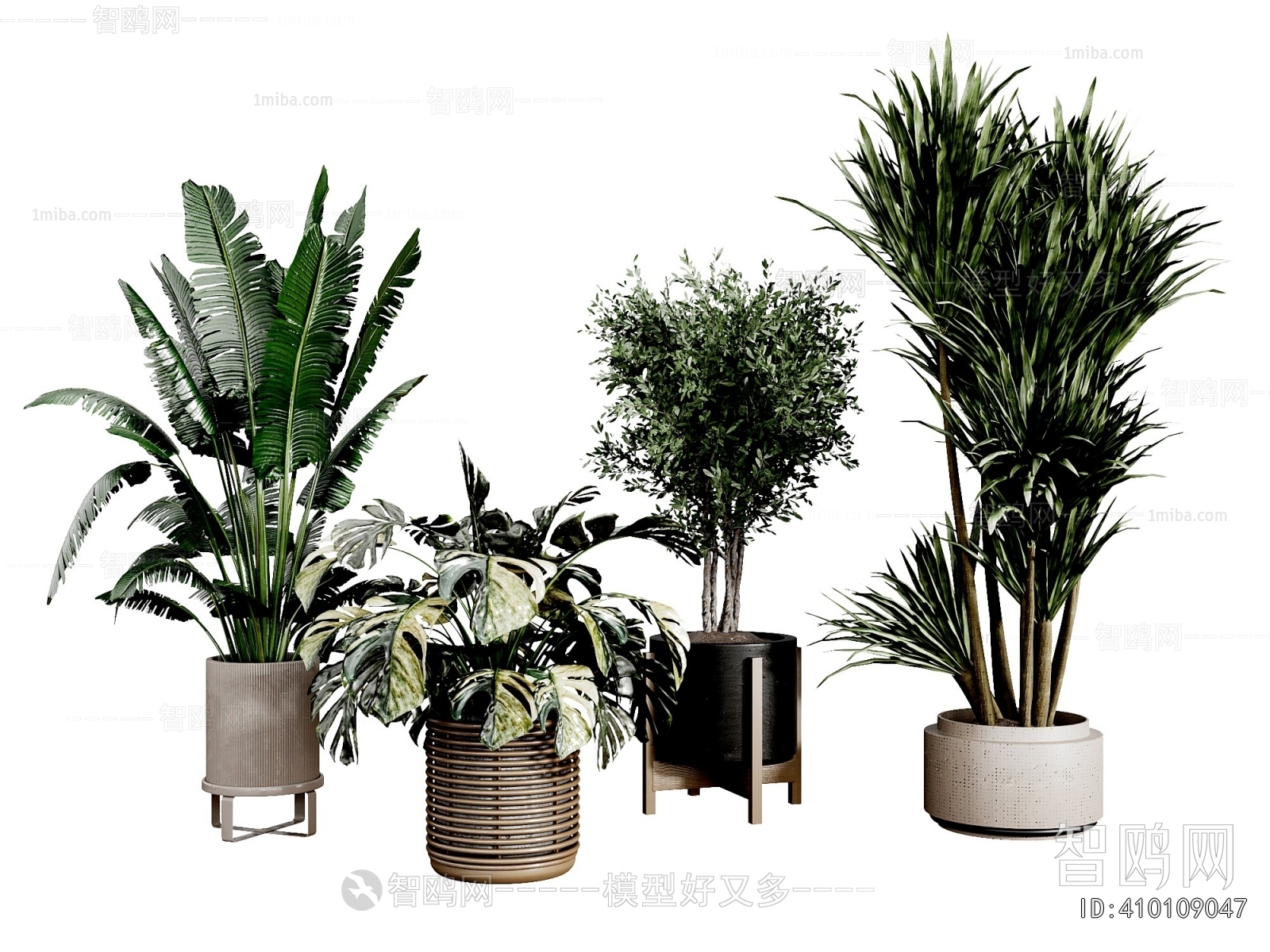 Modern Ground Green Plant Potted Plants