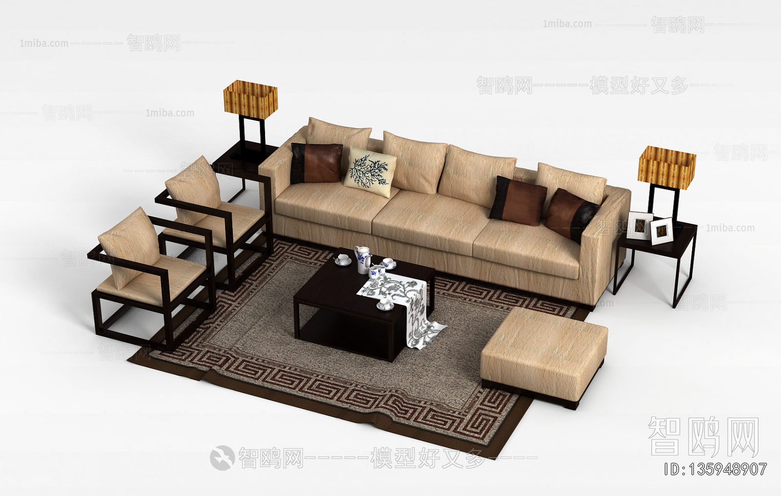 New Chinese Style Sofa Combination