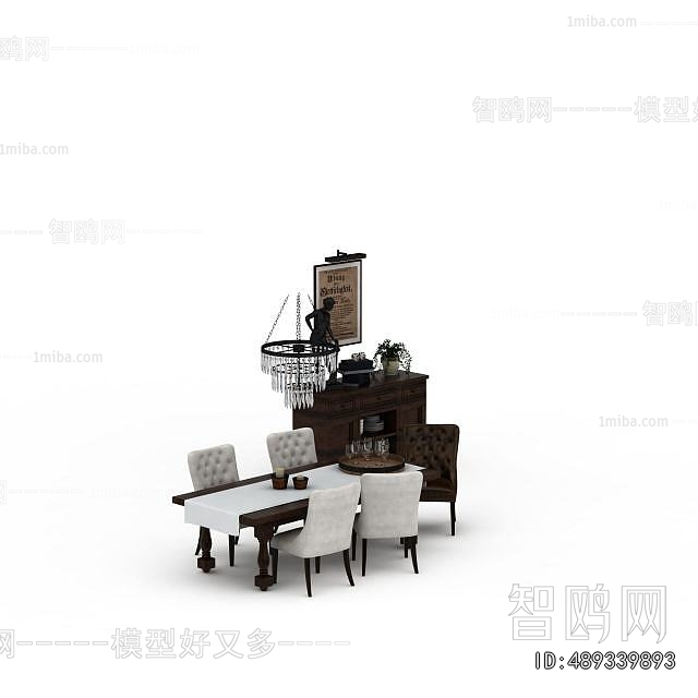 Simple European Style Dining Table And Chairs