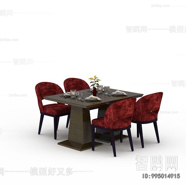 Simple European Style Dining Table And Chairs