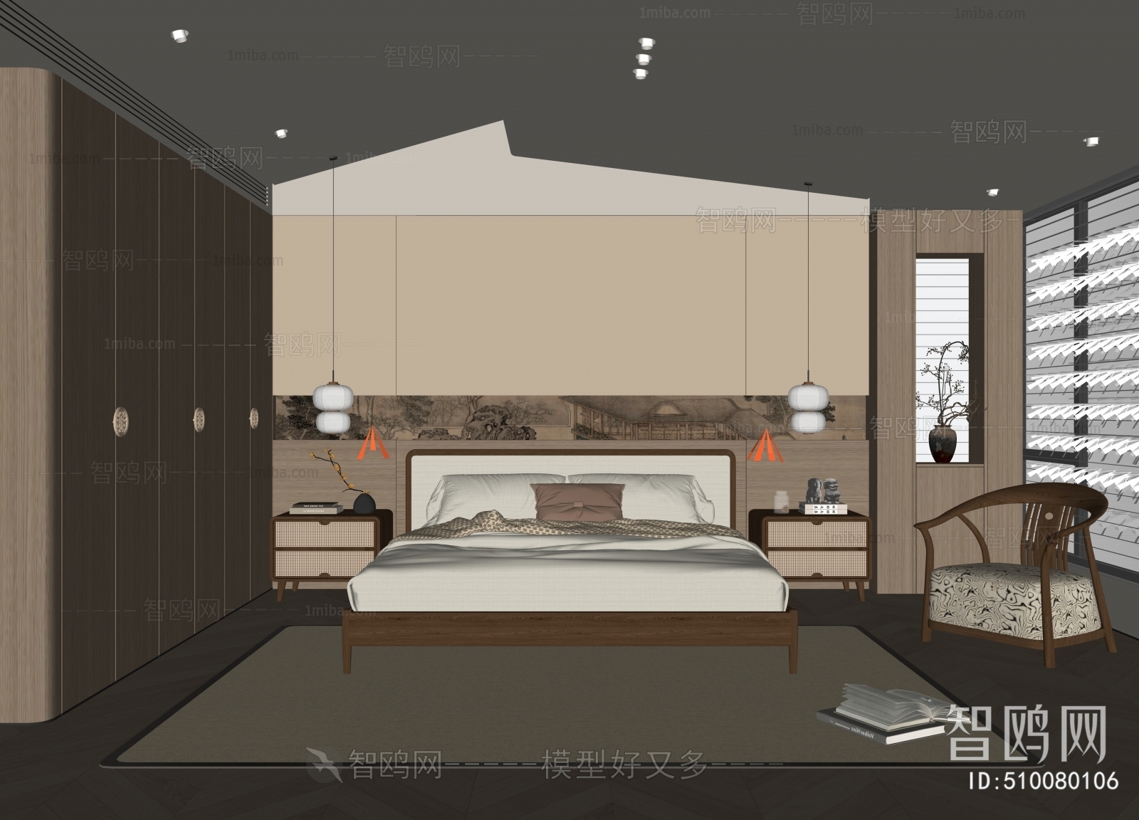 New Chinese Style Bedroom