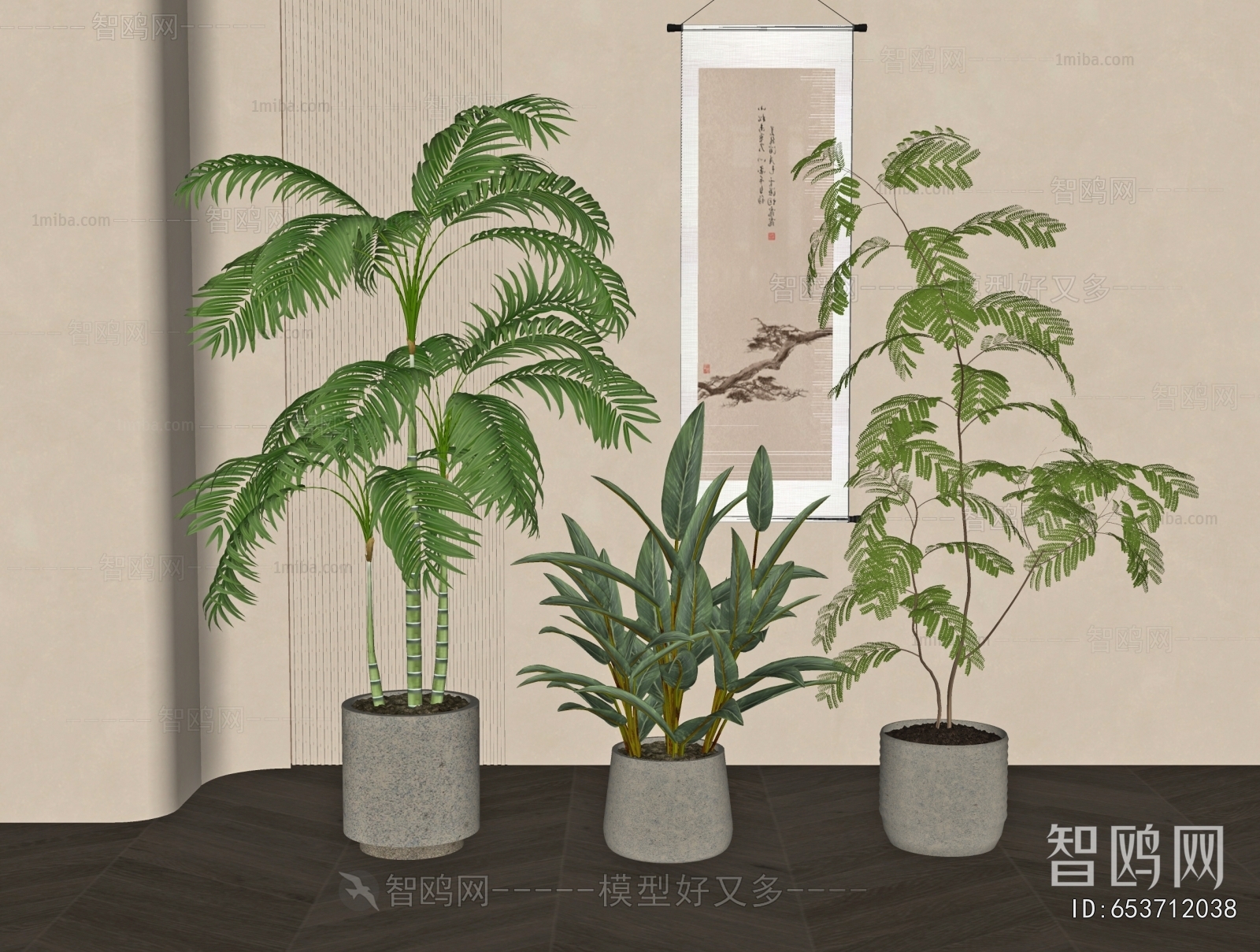 Modern Ground Green Plant Potted Plants