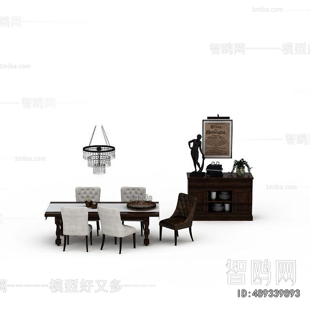 Simple European Style Dining Table And Chairs