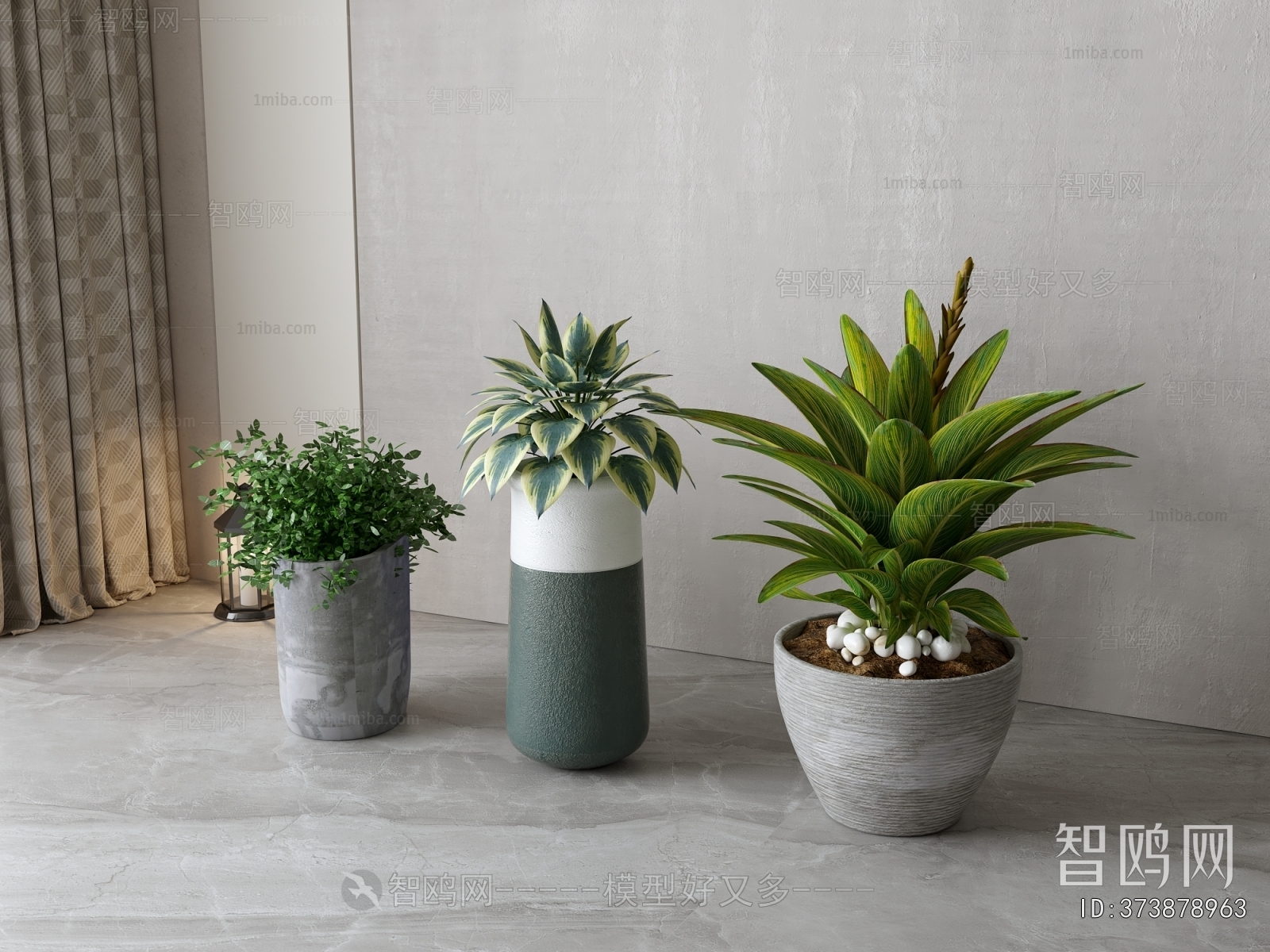 Modern Ground Green Plant Potted Plants